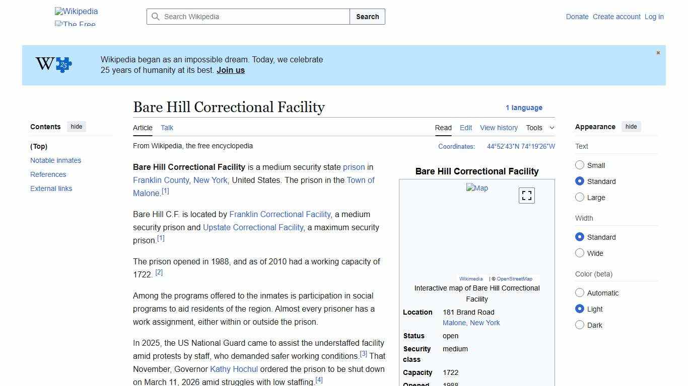 Bare Hill Correctional Facility - Wikipedia